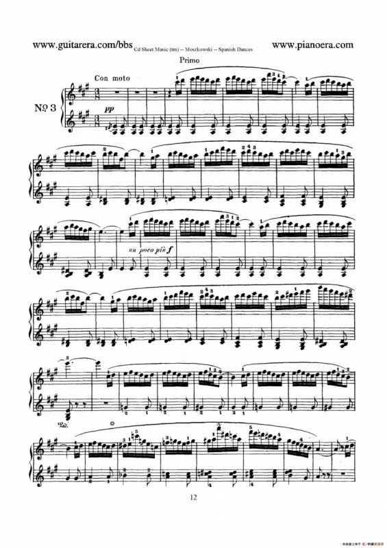 Spanish Dances Op.12（西班牙舞曲·四手联弹版）