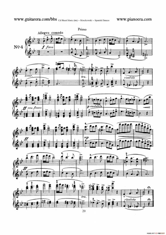 Spanish Dances Op.12（西班牙舞曲·四手联弹版）