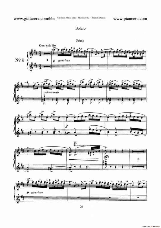 Spanish Dances Op.12（西班牙舞曲·四手联弹版）