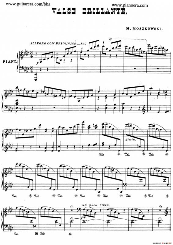 Valse Brillante in A Flat Major（降A大调华丽圆舞曲）