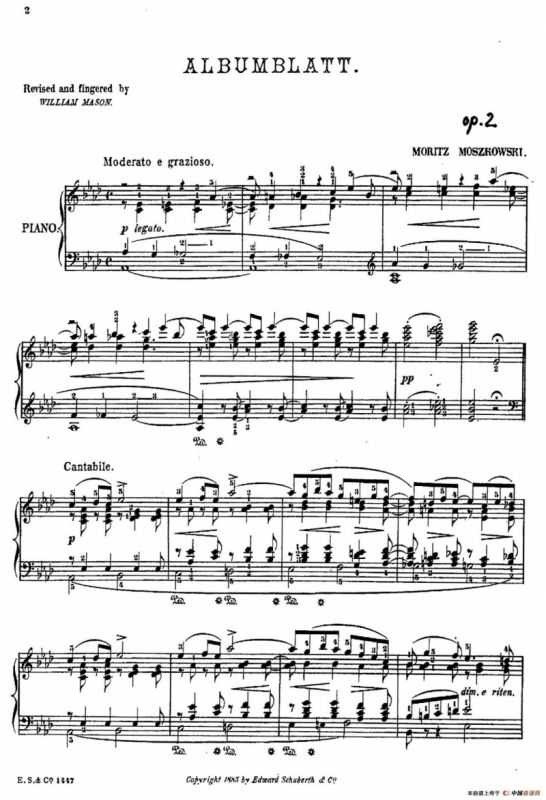 Albumblatt Op.2（纪念册的一页·莫什科夫斯基 作曲版）