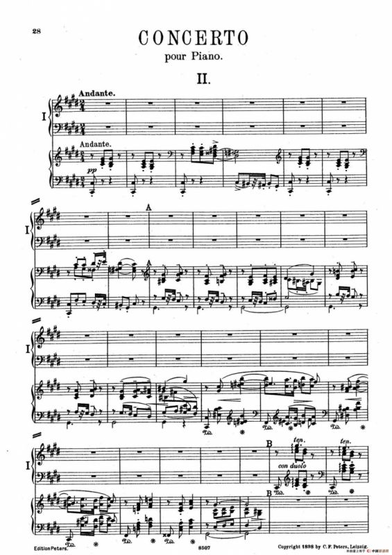 Piano Concerto in E Major Op.59（E大调钢琴协奏曲·双钢琴·第二乐章）