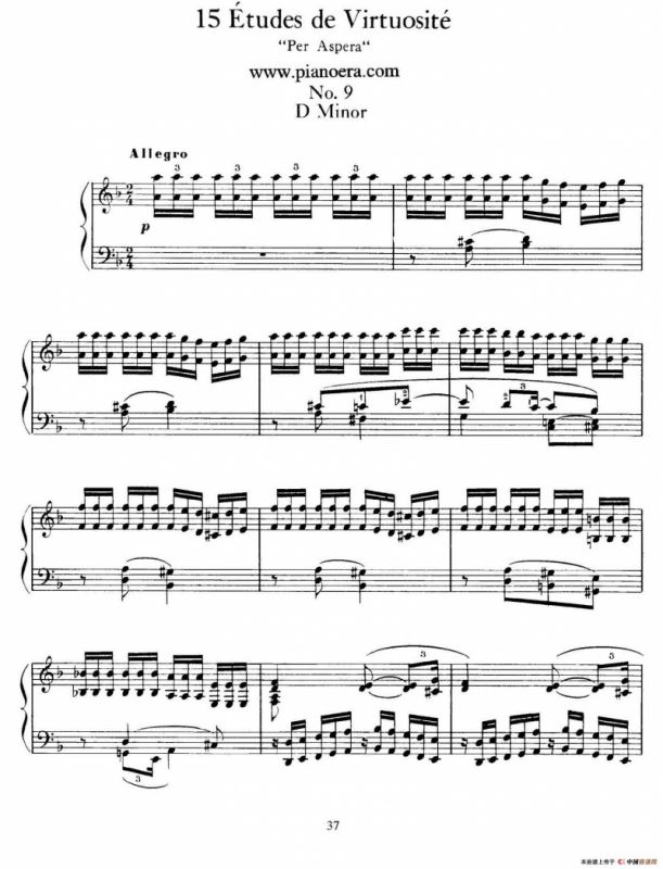 15 Etudes de Vortuosite Op.72（15首辉煌练习曲·9）