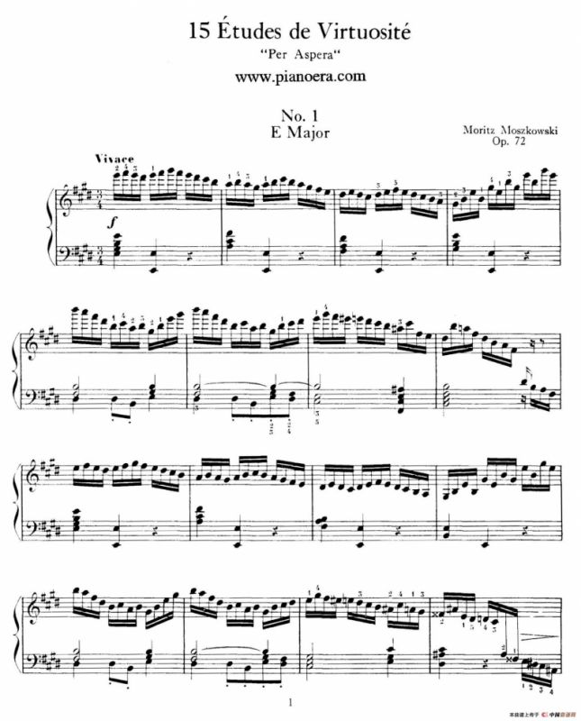 15 Etudes de Vortuosite Op.72（15首辉煌练习曲·1）