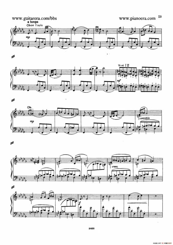 Piano Concerto in D-flat Major Op.37（降D大调钢琴协奏曲·Ⅰ·双钢琴）