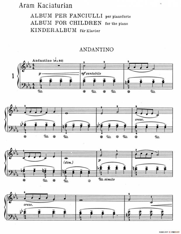 Childrens Album Book 1 Op.62（儿童钢琴曲集·1）