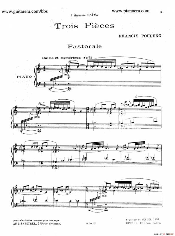 Trois Pieces（3首小品·1）