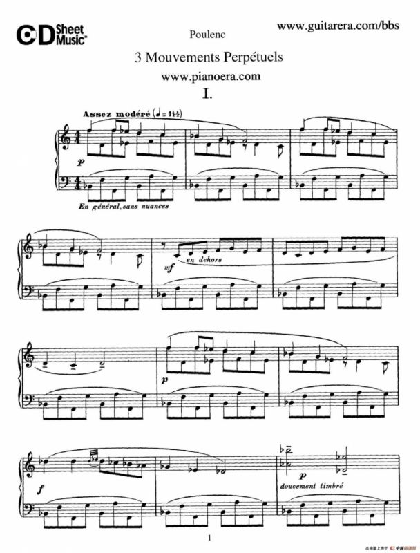 Trois Mouvements Perpetuel（3首无穷动·1）