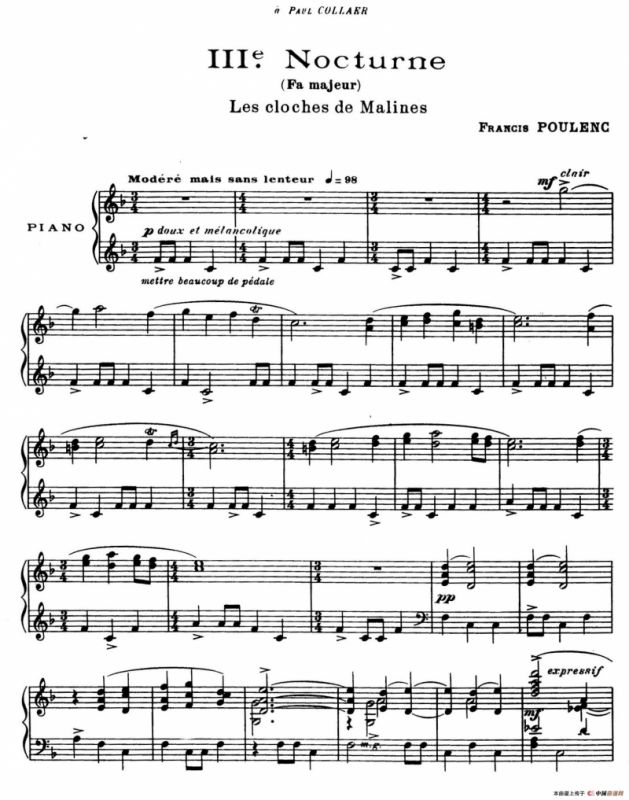 Eight Nocturnes （8首夜曲·Ⅲ）