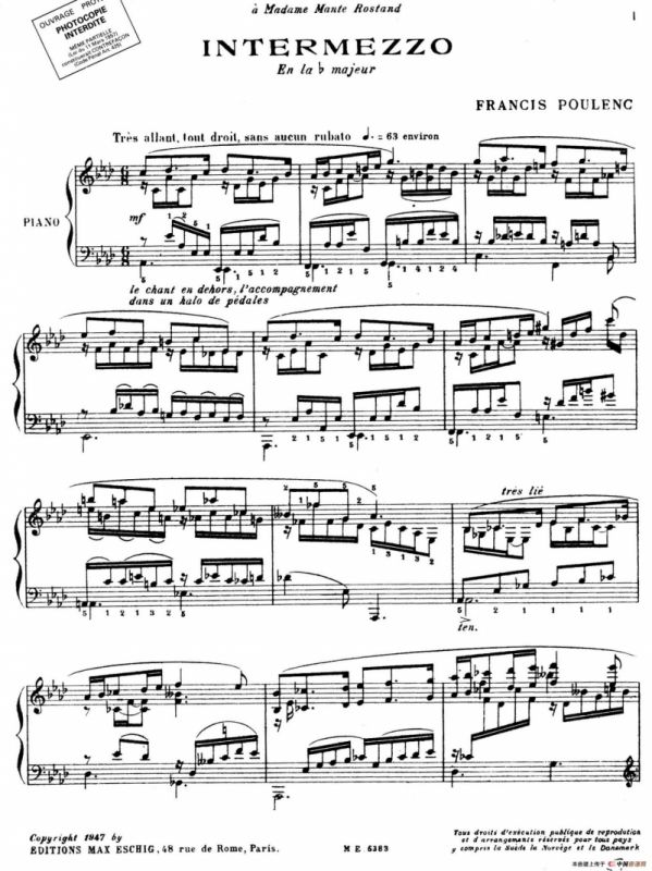 Intermezzo No.3 in A-flat Major（降A大调第三间奏曲）