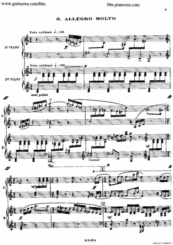 Sonata for Two Pianos（双钢琴奏鸣曲）