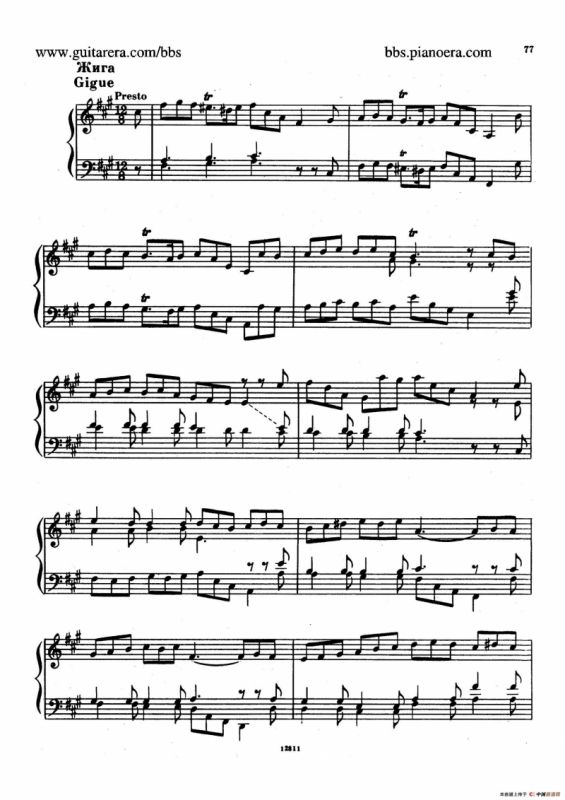 Suite No.6 in f-sharp Minor HWV 431（升f小调第六组曲）