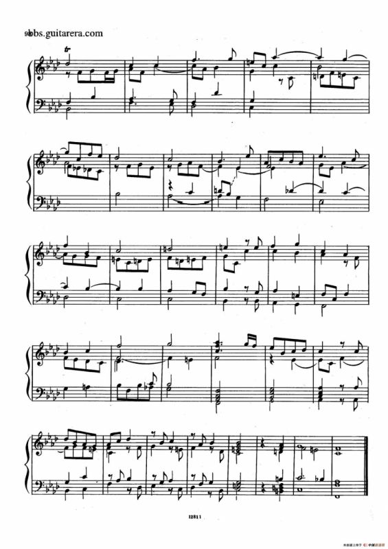 Suite No.8 in f Minor HWV 433（f小调第八组曲）