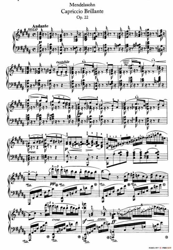Capriccio Brillante in B Major Op.22（B大调华丽随想曲·钢琴独奏）