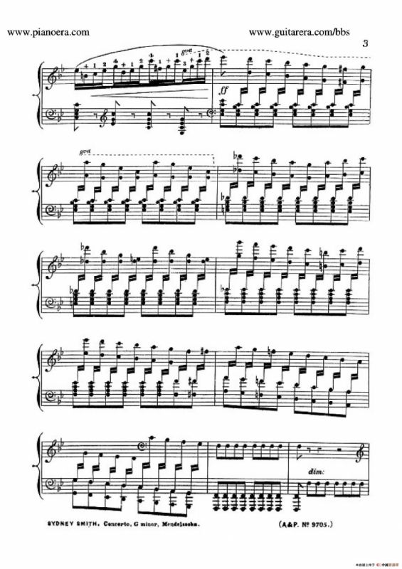 Piano Concerto No.1 in g Minor Op.25（g小调第一钢琴协奏曲·钢琴独奏）