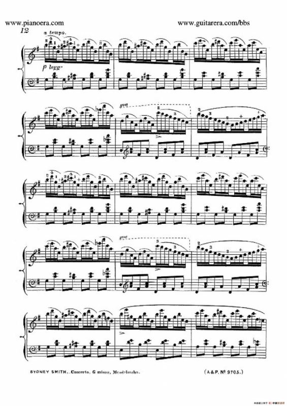 Piano Concerto No.1 in g Minor Op.25（g小调第一钢琴协奏曲·钢琴独奏）