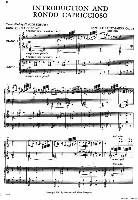 Introduction et Rondo Capriccioso Op.28（引子与随想回旋曲·双钢琴）