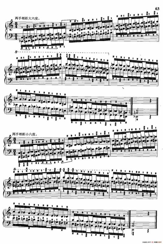 哈农钢琴练指法（第二部分·40 半音阶）