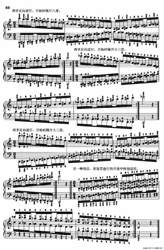 哈农钢琴练指法（第二部分·40 半音阶）