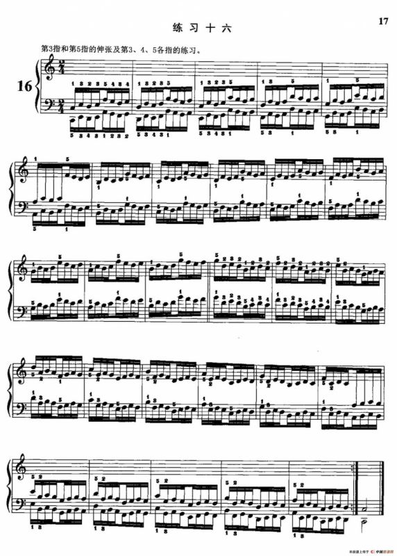哈农钢琴练指法（第一部分·16—20）
