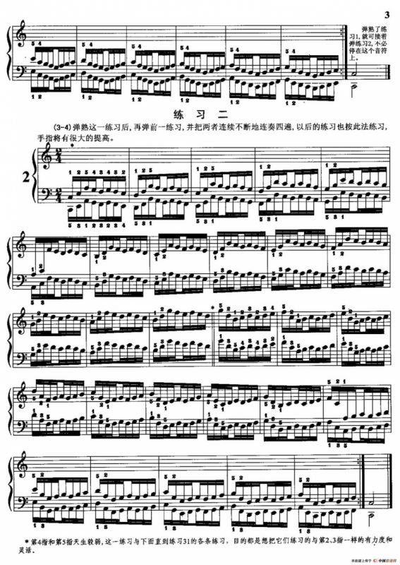 哈农钢琴练指法（第一部分·1—5）