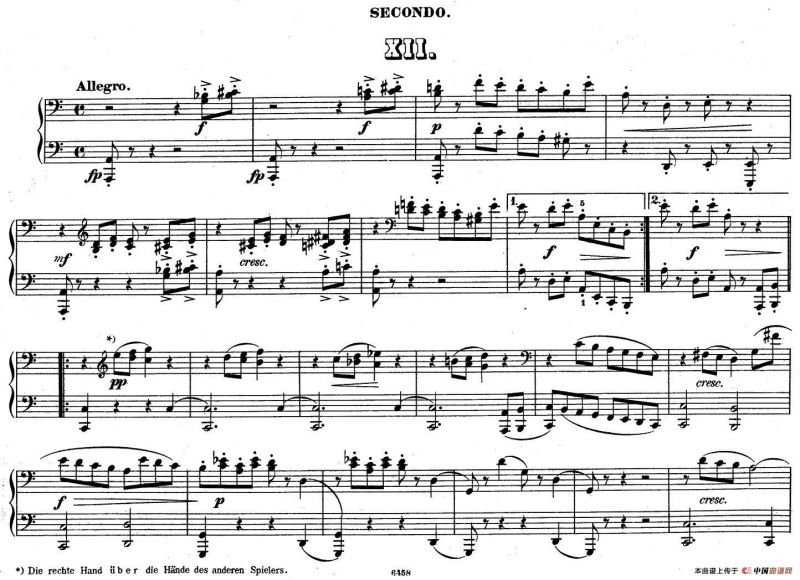 Zwolf Original-Compositionen fur Pianoforte zu 4 Handen Op.57（12首四手联弹小品·12）