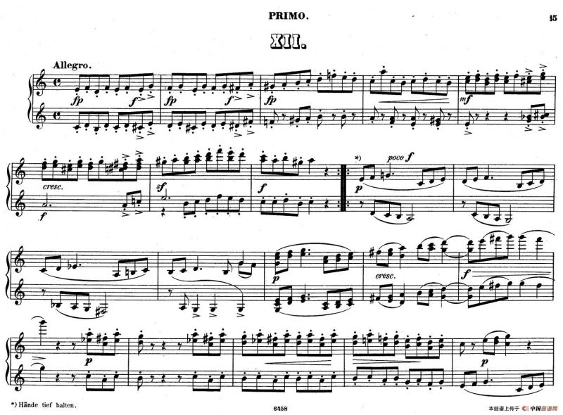 Zwolf Original-Compositionen fur Pianoforte zu 4 Handen Op.57（12首四手联弹小品·12）