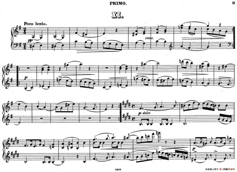 Zwolf Original-Compositionen fur Pianoforte zu 4 Handen Op.57（12首四手联弹小品·11）