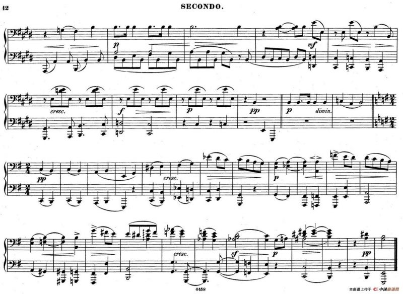 Zwolf Original-Compositionen fur Pianoforte zu 4 Handen Op.57（12首四手联弹小品·11）