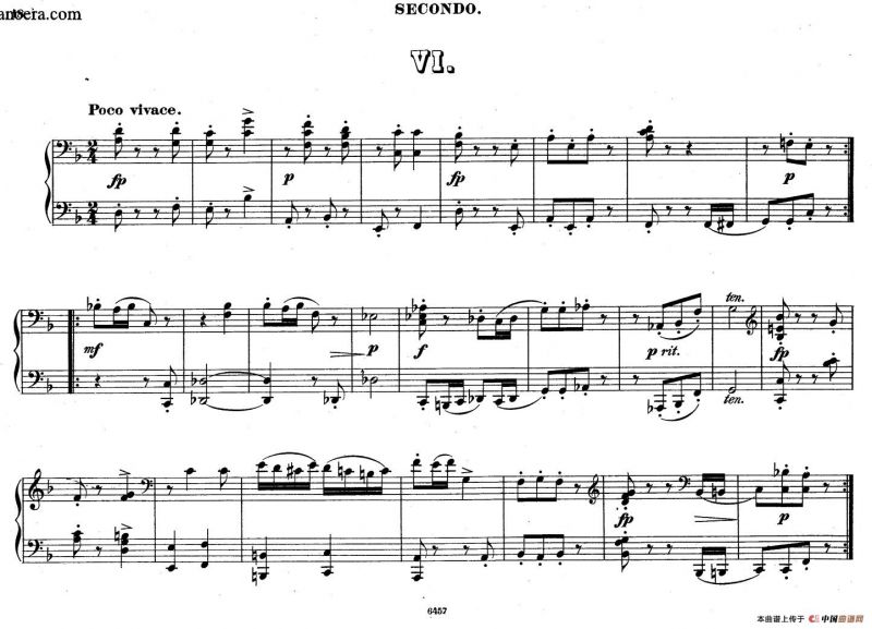 Zwolf Original-Compositionen fur Pianoforte zu 4 Handen Op.57（12首四手联弹小品·6）