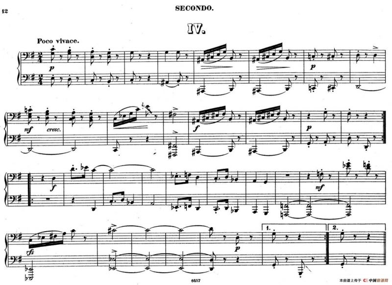 Zwolf Original-Compositionen fur Pianoforte zu 4 Handen Op.57（12首四手联弹小品·4）