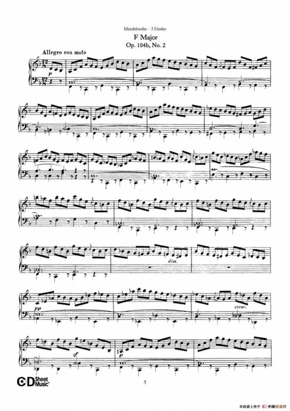 3 Etudes Op.104b（3首练习曲·2）