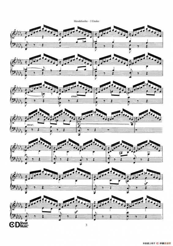 3 Etudes Op.104b（3首练习曲·1）