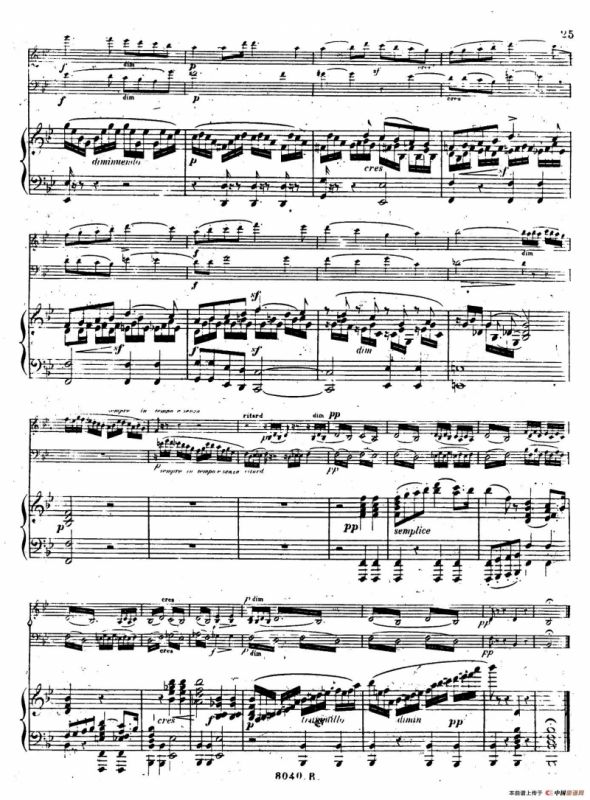 Piano Trio No.1 in d Minor Op.49（d小调第一钢琴三重奏·第二乐章）