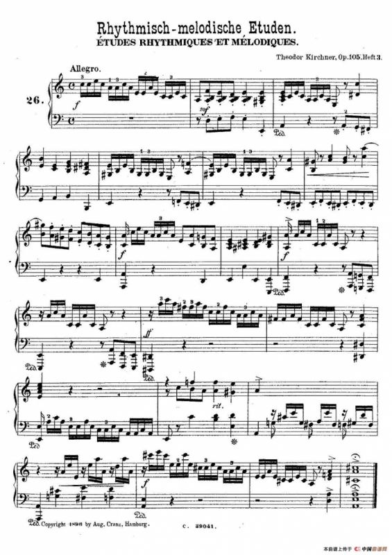 36 Etudes Rhythmiques et Melodiques Op.105（36首节奏与旋律练习曲 26—30）