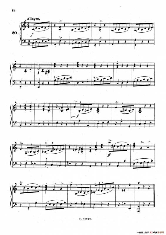 36 Etudes Rhythmiques et Melodiques Op.105（36首节奏与旋律练习曲 16—20）