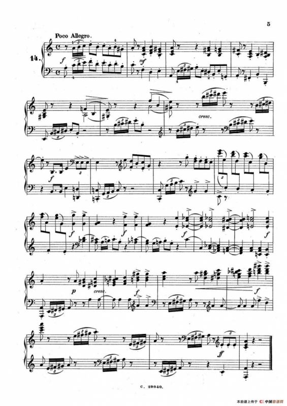 36 Etudes Rhythmiques et Melodiques Op.105（36首节奏与旋律练习曲 11—15）