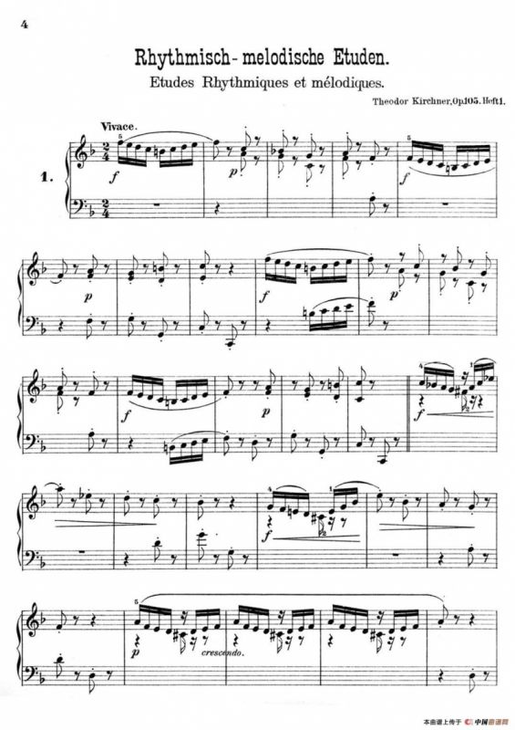 36 Etudes Rhythmiques et Melodiques Op.105（36首节奏与旋律练习曲 1—5）
