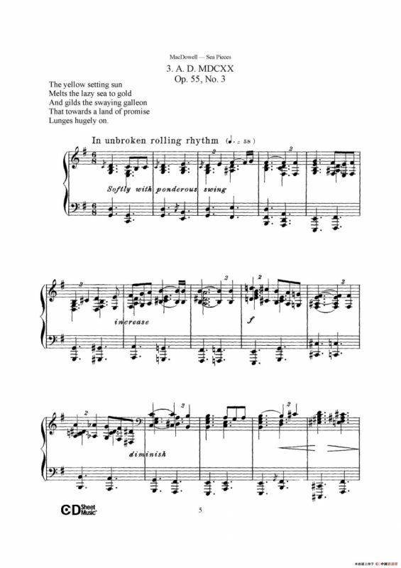 海景 Sea Pieces Op.55（No.3）