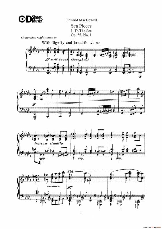 海景 Sea Pieces Op.55（No.1）