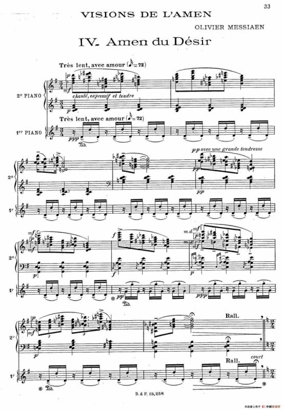 Visions de lAmen（阿门的幻想·双钢琴·Ⅳ）