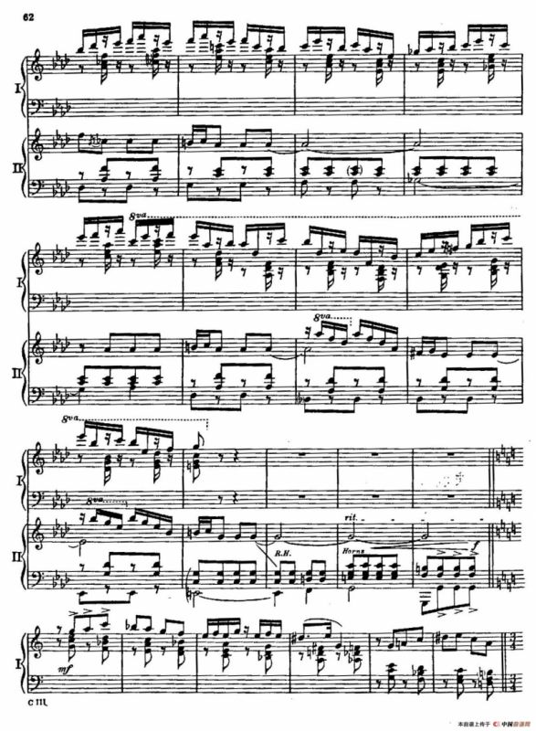 F大调爵士钢琴协奏曲（美版双钢琴原谱 P61—68）