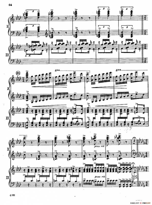 F大调爵士钢琴协奏曲（美版双钢琴原谱 P61—68）