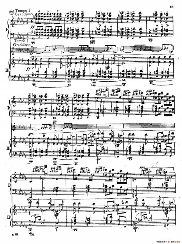 F大调爵士钢琴协奏曲（美版双钢琴原谱 P61—68）