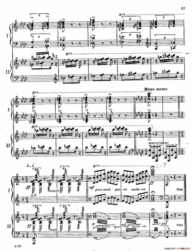 F大调爵士钢琴协奏曲（美版双钢琴原谱 P61—68）