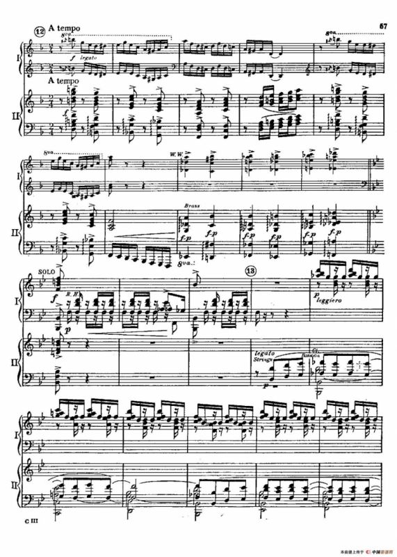 F大调爵士钢琴协奏曲（美版双钢琴原谱 P51—60）