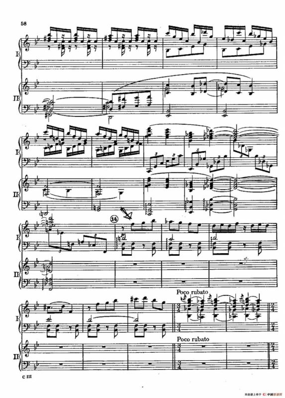 F大调爵士钢琴协奏曲（美版双钢琴原谱 P51—60）