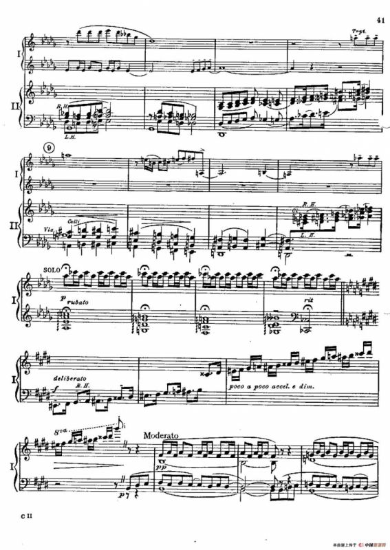 F大调爵士钢琴协奏曲（美版双钢琴原谱 P41—50）