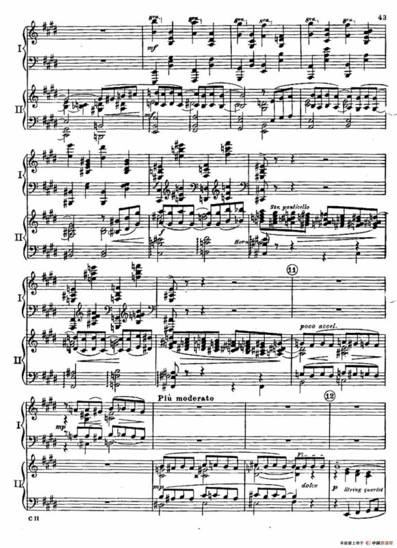 F大调爵士钢琴协奏曲（美版双钢琴原谱 P41—50）