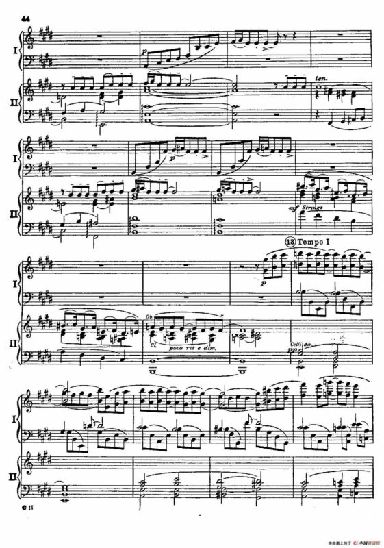 F大调爵士钢琴协奏曲（美版双钢琴原谱 P41—50）